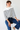 Mock Neck Striped Sweater in Cream & Black