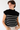 Mock Neck Striped Sweater in Black