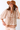 3/4 Sleeve Tie Neck Stripe Top in Camel