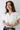 Split Neck Back Button Top in Cream