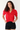 Collard Cable Sweater in Red