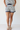 Contrast Knit Striped Shorts in Navy