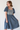 Puff Sleeve Embroidered Chambray Midi Dress