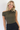 Asymmetrical Drape Bodysuit in Olive