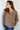 V-Neck Washed Sweatshirt in Brown