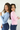 Ruched Side Pink Long Sleeve Top
