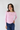 Ruched Side Pink Long Sleeve Top