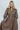 3/4 Sleeve Zip Front Midi Dress in Taupe