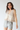 Waffle Gauzy V-Neck Crop Tank Cream