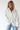 Distress Denim Shacket in Ivory