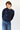 Puff Sleeve Floral Embroidered Sweater in Navy
