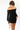 Off-Shoulder Mesh Ruched Dress in Black