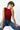Mock Neck Ruched Red Top