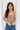 High Neck Lace Fitted Top in Beige