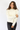 Contrast Knit Scalloped Edge Sweater in Ivory