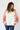 Notch Neck Top in Cream & Orange
