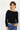 Boat Neck Knit Top in Black