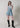 The Delilah Halter Denim Romper - Light Blue