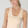 ivory reversible ribbed full length fitted tank top