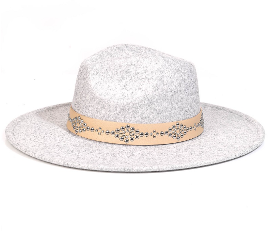 Studded Strap Panama Hat
